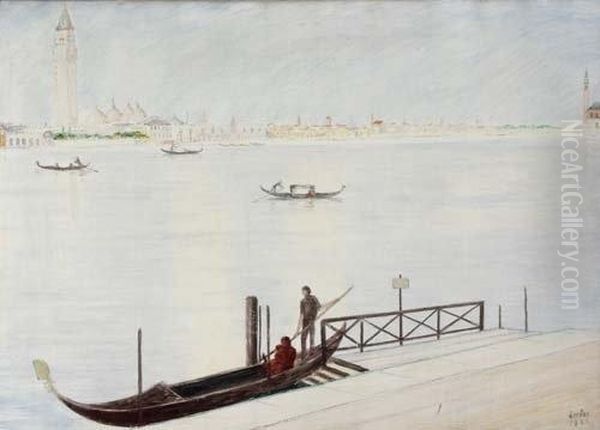 Blick Uber Die Lagune Von Venedig Auf Die Stadtsilhouette Und Denmarkusdom - view 1