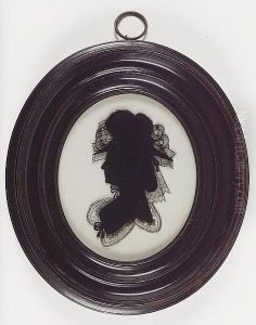 A Silhouette Of A Lady, Profile To The Left, Wearing Lace Collar, Her Large Outdoor Hat Adorned With Ribbons And Feathers, Her Hair Worn In A Banging Chignon by Walter Jorden