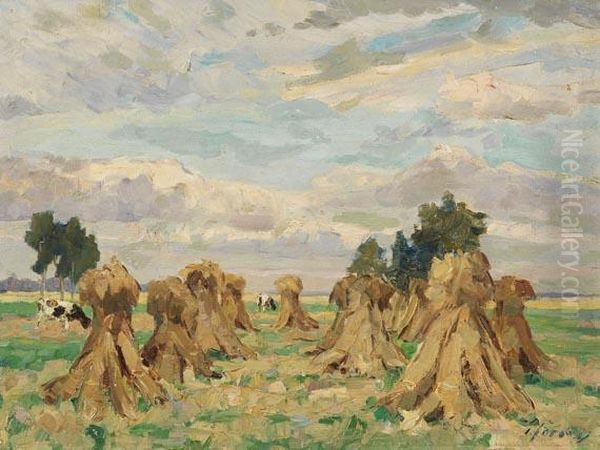 Kornhocken In Landschaft Bei Lilienthal - view 1