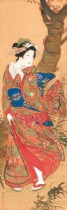 Boy Startling A Young Woman by Mihata Joryu