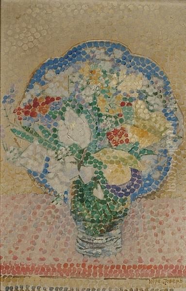 Still Life With Flowers And Blue Plate Beyond - view 1