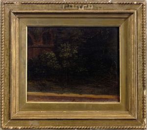 Ruins Beyond The Trees by Simon-Joseph-Alexandre-Clement Denis