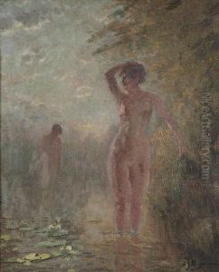 'l'heure De La Baignade' by Adrien Josef Heymans