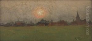Effet De Coucher Desoleil by Adrien Josef Heymans