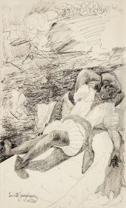 Italian Youth By Volcano by Ernst Josephson