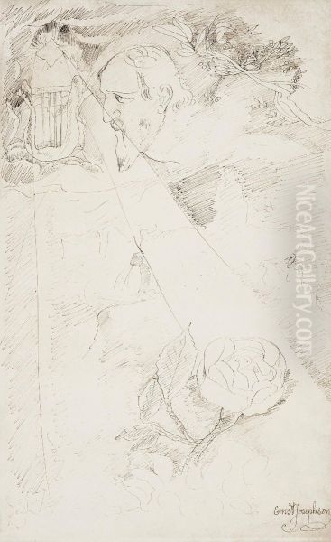 Allegorical Scene With Man, Rose And Lyre - view 1
