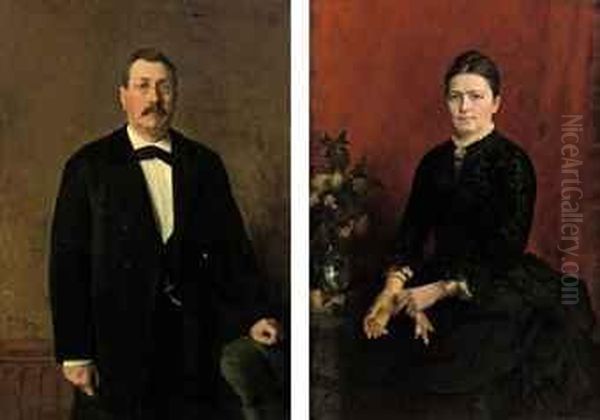 Portrait Of Joh. W. Jager; And A Portrait Of Afina Corneliajager-heyning - view 1