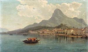 Veduta Del Paese Di Malgrate by Carlo Jotti