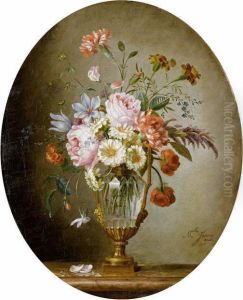 Bouquet Of Flowers In A Glass Cup