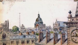 Vue De Paris Depuis La Rue De Solferino by Charles Jouas