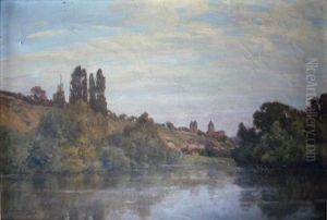 Un Coin De Seine A Vetheuil by Leon Joubert