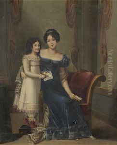 Portrait D'une Mere Et De Sa Fille by Louise Adeone Joubert-Droling
