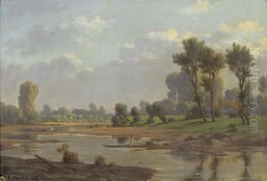 Sommerliche Flussuferpartie. by Rene Jouhan