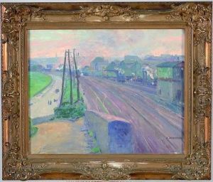Gare En Region Parisienne by Leon Jouhaud