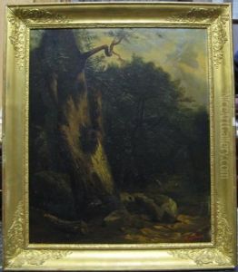 Scene Animee En Sous Bois by Henri Jourdain