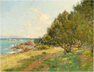 Bord De Mer by Louis Marie Adrien Jourdeuil