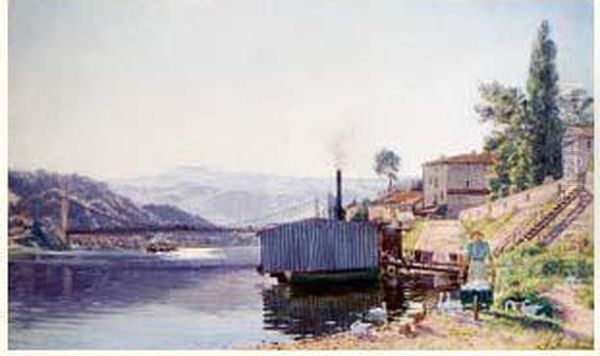 Le Rhone Dans L'ain, Circa 1880 - view 1