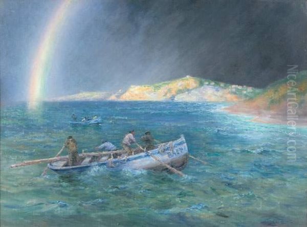 L'arc En Ciel
 Huile Sur Toile, Signee En Bas A Droite - view 1