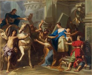 Andromaque Essaie De Sauver Son Filsastyanax by Jean-baptiste Jouvenet