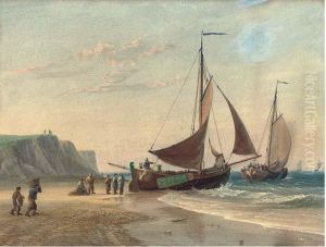 Barges Setting Off From The Beach At Cromer