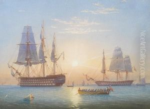 H.m.s. 
Queen 
 (captain F.t. Mitchell)and 
Cumberland 
 (captain G. Seymour) Off Spithead