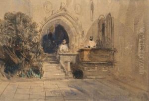 Scene Historique Dans Une Cour Venitienne by Jules Romain Joyant