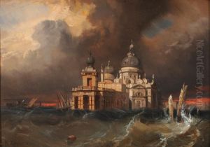 Burrasca A Venezia Con La Chiesa Dellasalute Sullo Sfondo