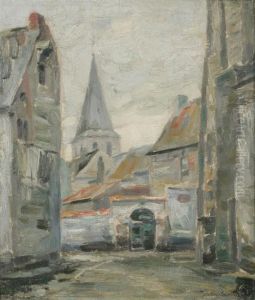 Village View With Bell Tower by De Swerts Joz