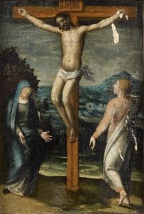 La Crucifixion Avec La Vierge Et Saint Jean by Juan De Flandres