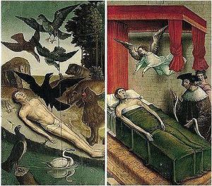 The Body Of Saint Vincent Protected By A Raven From The Wild Beasts by Juan De Flandres