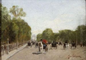 Avenue Animee De Voitures Hippomobiles