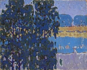 Eucalyptus Grove By A Lake by Almira A. Judson