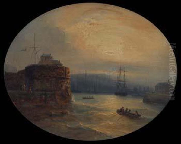 Harbour Scene At Sunset With Various Shipping - view 1