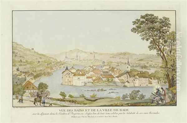 Vue Des Bains Et De La Ville De Bade - view 1
