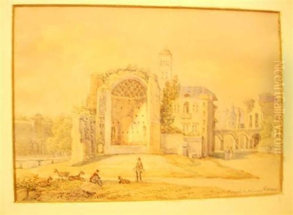 "temple De Minerve Rome". 1857 - view 1