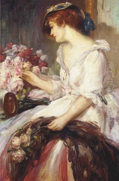 Arranging Pink Roses - view 1