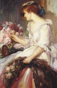 Arranging Pink Roses by Joseph Julien