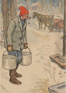 In The Sugar Bush by Octave-Henri Julien