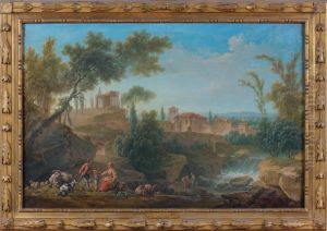 Paysage Aux Bergers Et A L'architecture Antique by Nicolas-Jacques Juliard