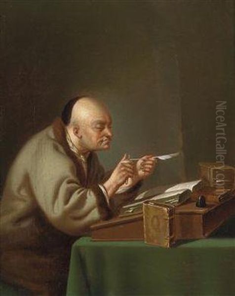 A Scholar Reading And A Scholar At His Desk - view 1