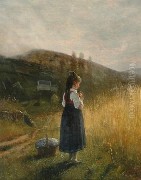 Girl With Flowers - view 1