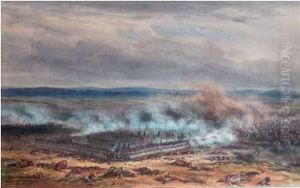 L'attaque Du Carre De La Brigade Pellet A Leipzig Le 16 Oct. 1813 by Theodore Jung