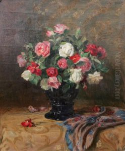 Stilleben Med Rosor by Josef Jungwirth