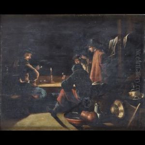 Interno Di Taverna Con Fumatori Di Pipa