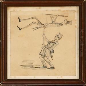 Caricature Of A Soldier And A Gentleman by Georg U.F. Fritz Jurgensen
