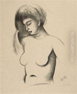 A Female Nude by Alfred Justitz