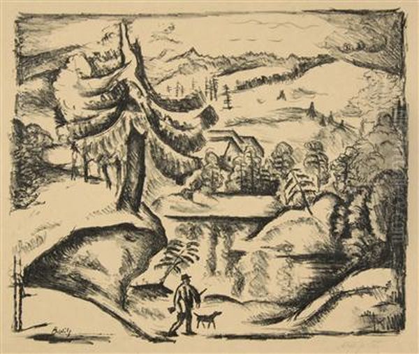 A Landscape With A Hunter - view 1