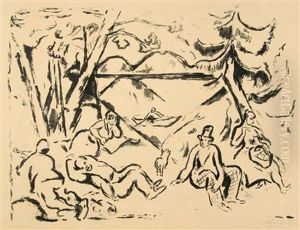 Figures In A Landscape by Alfred Justitz