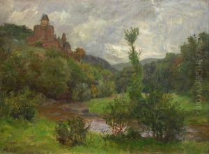 Eifellandschaft Mit Schloss Burresheim by Carl, Jutz Jnr.