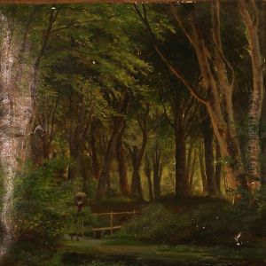 Woman On A Walk In A Forest by Andreas Thomas Juuel